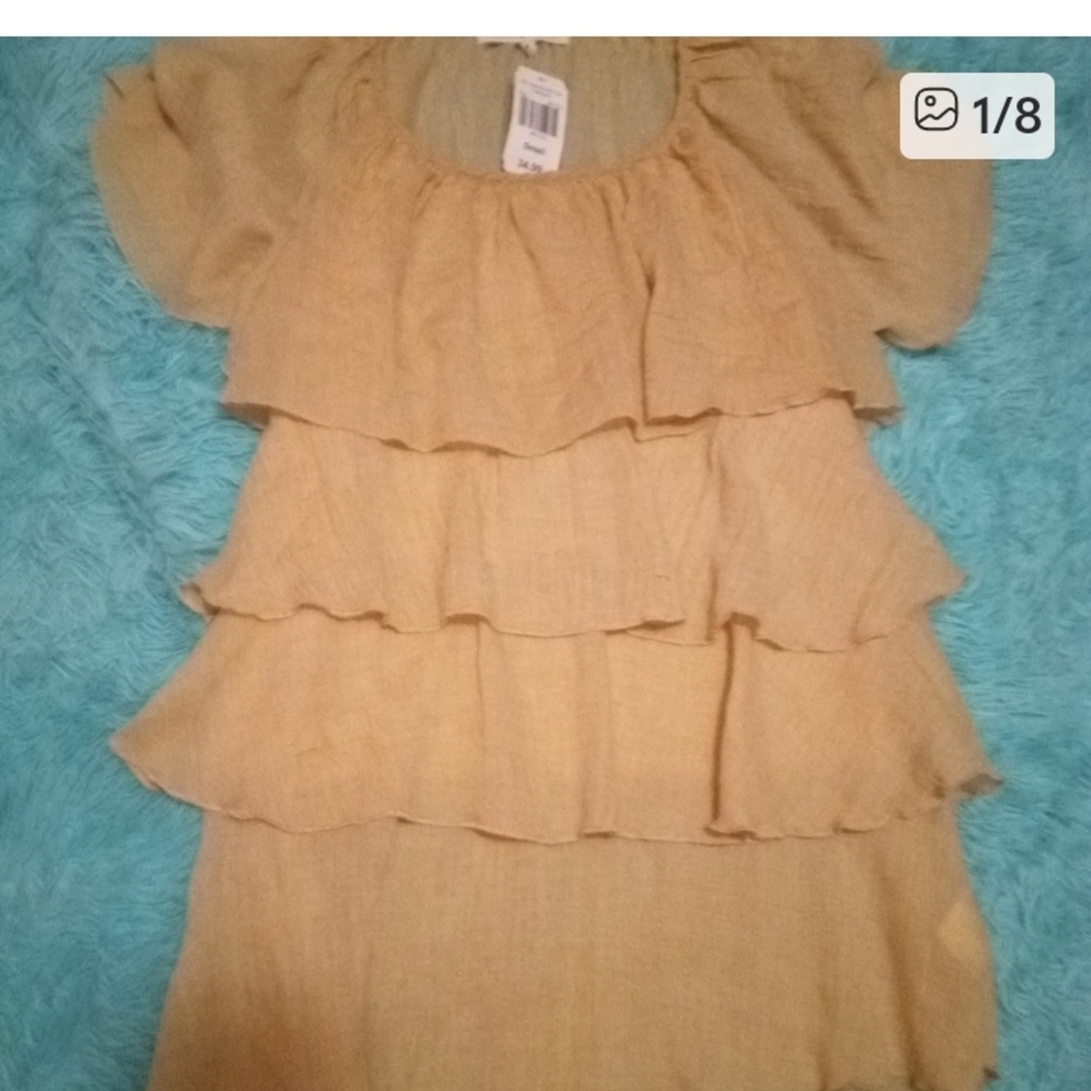 Indigo Soul Tan Tiered Blouse